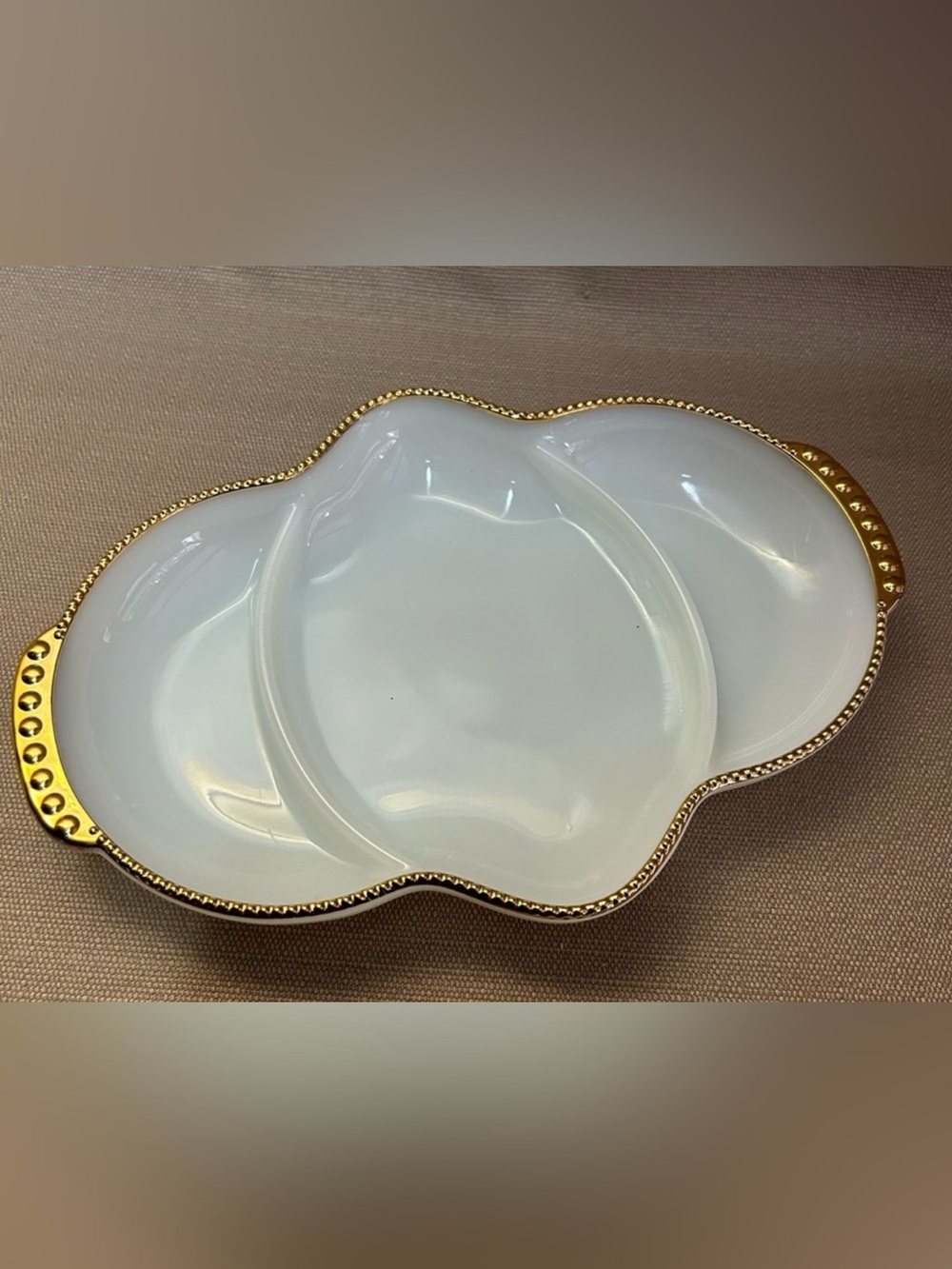 Vintage Fire King Milk Glass Divided Dish / Relish Tray - Anchor Hocking